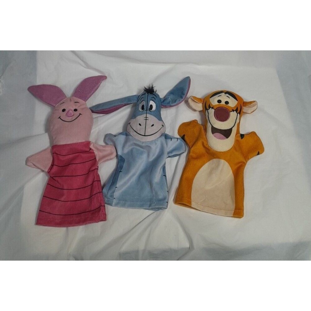 Lot Of 3 - Disney - Melissa & Doug - Winnie the Pooh Plush Hand Puppets - Nice!!